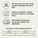41mm Aluminium Wood Effect Self-Adhesive Door Threshold Ramp - Image 26