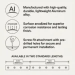 Aluminium Anti-Slip Stair Nosing 35x35mm Screw Fitting Ribbed Edge Trim - Image 6