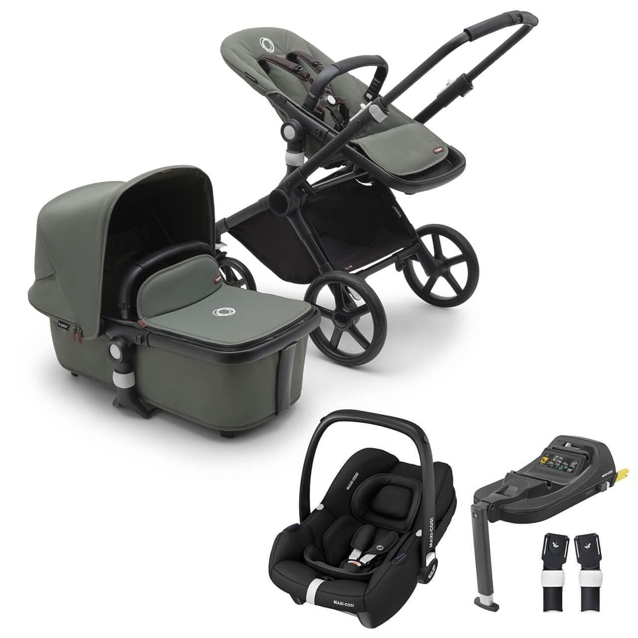 bugaboo-travel-systems-bugaboo-fox-cub-cabriofix-i-size-travel-system-black-forest-green-forest-green-8717447406891-36020580614280 Bugaboo Fox Cub Cabriofix i-Size Travel System - Black/Forest Green - Image 1