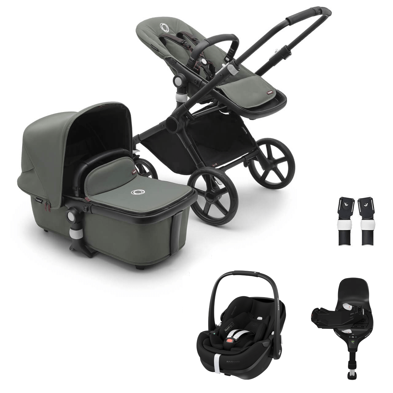 bugaboo-travel-systems-bugaboo-fox-cub-pebble-360-pro2-travel-system-black-forest-green-forest-green-8717447406891-40023037575304 Bugaboo Fox Cub Pebble 360 PRO2 Travel System - Black/Forest Green - Image 1
