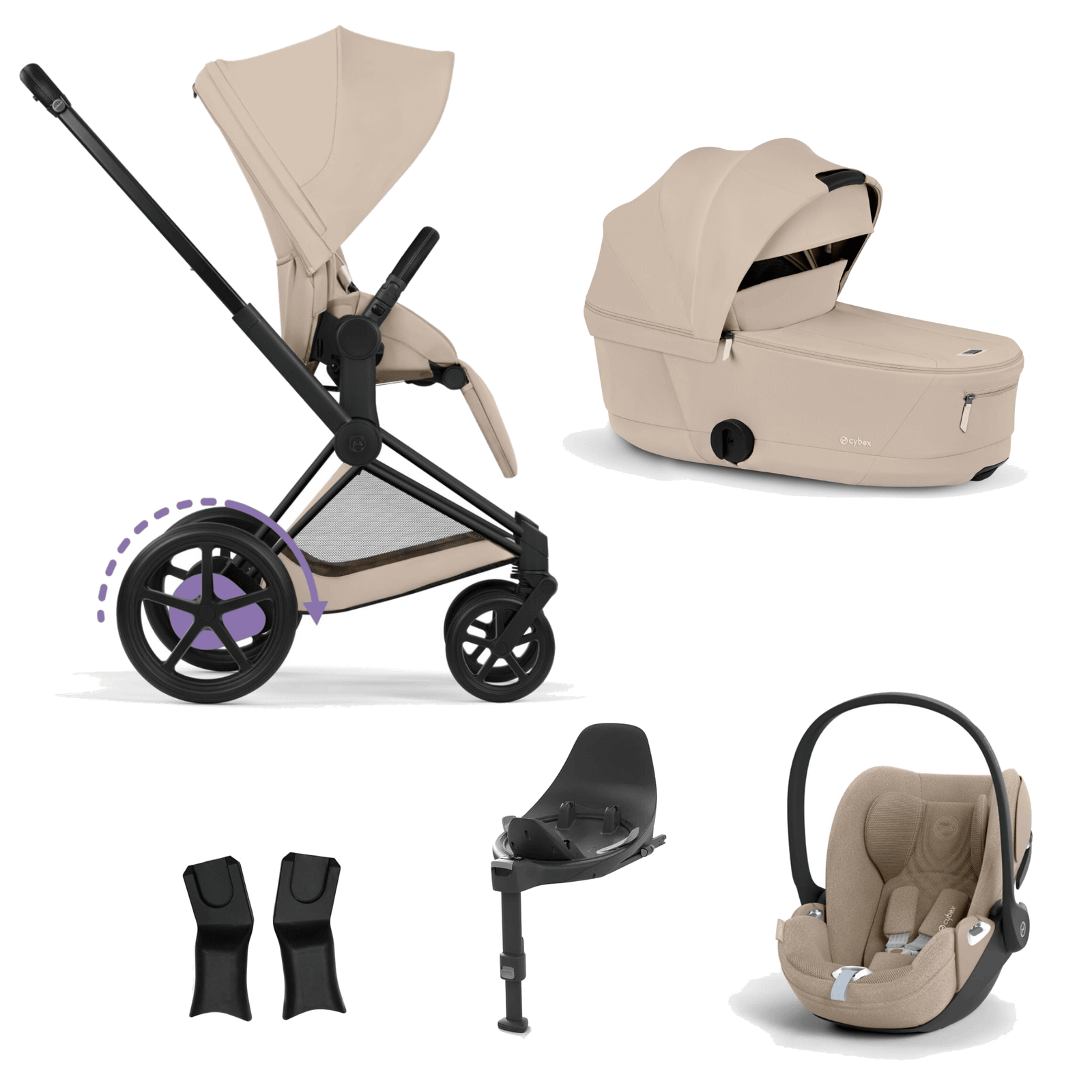 cybex-travel-systems-cybex-epriam-cloud-t-plus-travel-system-comfort-collection-matt-black-cozy-beige-cybex-epriam-cloud-t-plus-travel-system-matt-black-cozy-beige-1261391493 Cybex ePRIAM (Cloud T Plus) Travel System - Comfort Collection, Matt Black/Cozy Beige - Image 1