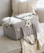 Mamas & Papas Nappy Caddy - Grey Waffle - Image 2
