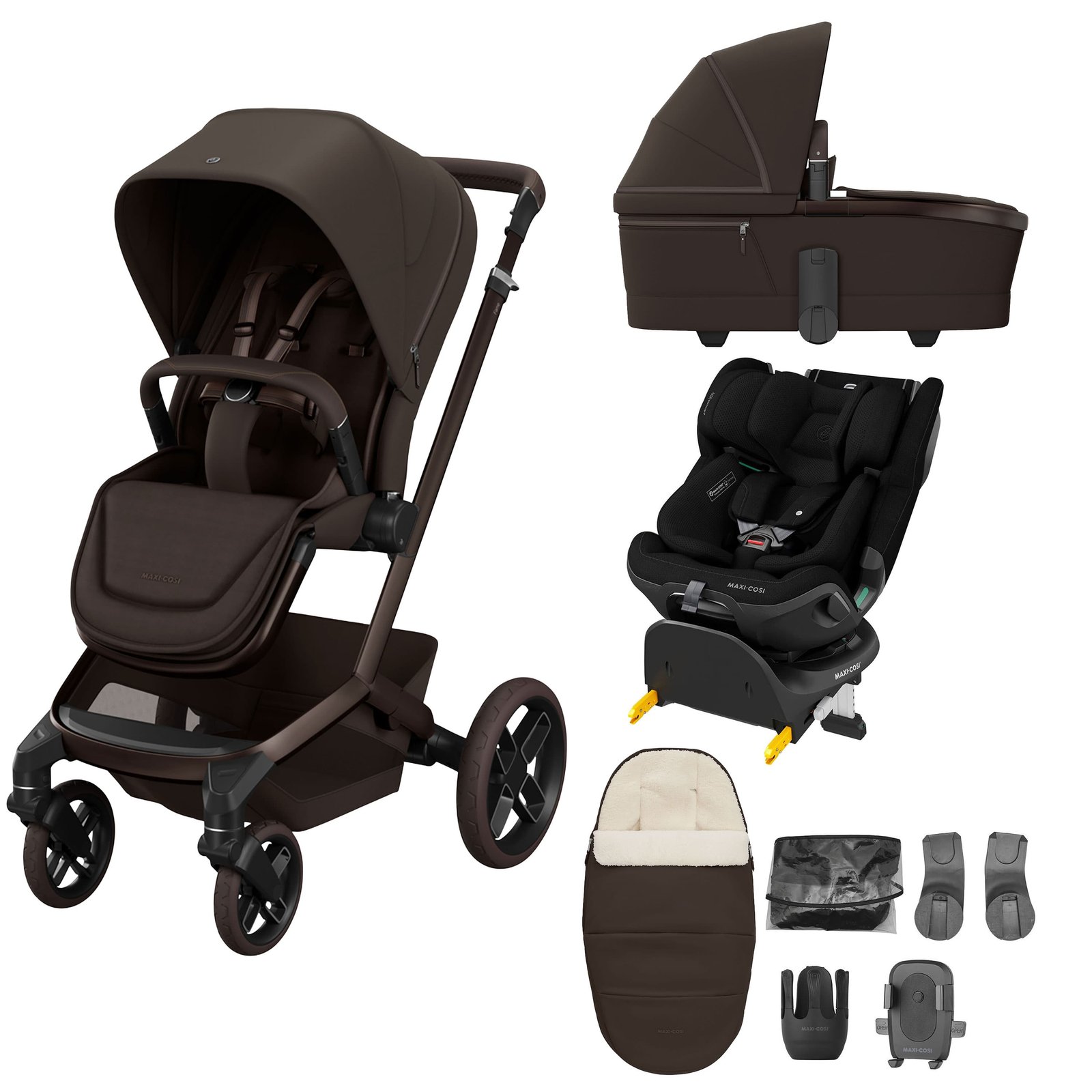 maxi-cosi-travel-systems-maxi-cosi-fame-8-piece-emeral-360-pro-travel-system-espresso-brown-8720291010107-maxi-cosi-fame-travel-system-with-emerald-360-pro-espresso-brown-1260275758 Maxi Cosi Fame 8 piece (Emeral 360 PRO) Travel System - Espresso Brown - Image 1