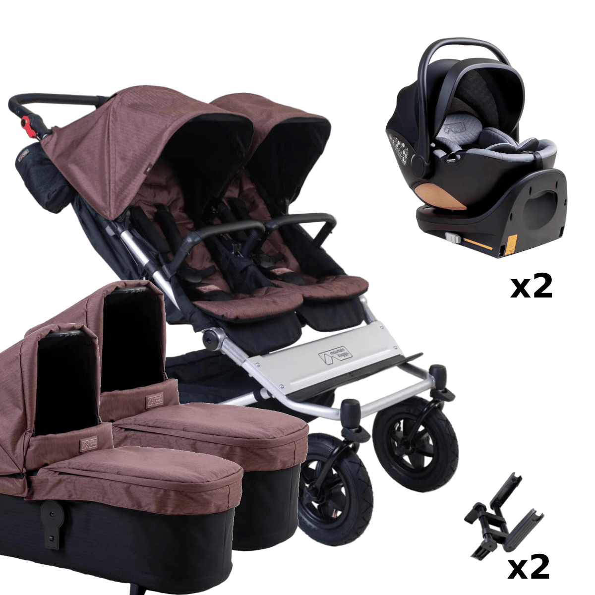 mountain-buggy-prams-pushchairs-mountain-buggy-duet-nest-twin-travel-system-mustang-mountain-buggy-duet-nest-i-size-car-seat-bundle-mustang-uk-baby-centre-1248486675 Mountain Buggy Duet (Nest) Twin Travel System - Mustang - Image 1