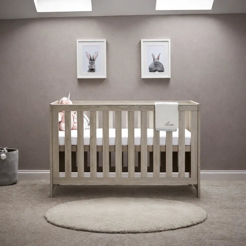 obaby-cot-beds-obaby-nika-cot-bed-grey-wash-5060174802096-obaby-nika-cot-bed-grey-wash-uk-baby-centre-1253316125 Obaby Nika Cot Bed - Grey Wash - Image 1