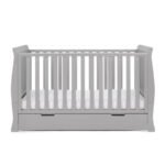 Obaby Stamford Classic Sleigh Cot Bed - Warm Grey - Image 8