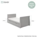 Obaby Stamford Classic Sleigh Cot Bed - Warm Grey - Image 5
