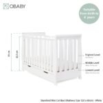 Obaby Stamford Mini Sleigh Cot Bed - White - Image 4