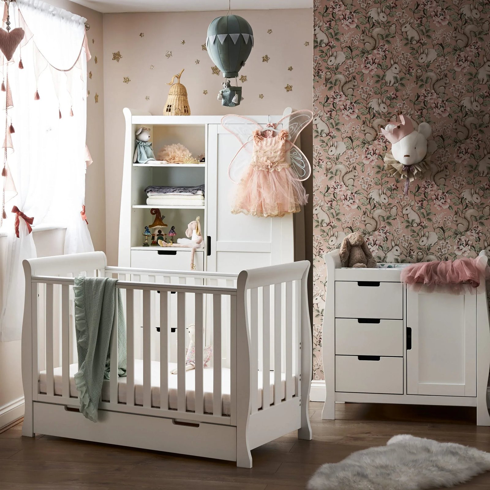 obaby-nursery-furniture-obaby-stamford-mini-sleigh-3-piece-room-set-white-5055781116162-obaby-stamford-mini-3-piece-nursery-room-set-white-uk-baby-centre-1253316217 Obaby Stamford Mini Sleigh (3 Piece) Room Set - White - Image 1