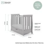 Obaby Stamford Space Saver Sleigh Cot - Warm Grey - Image 2