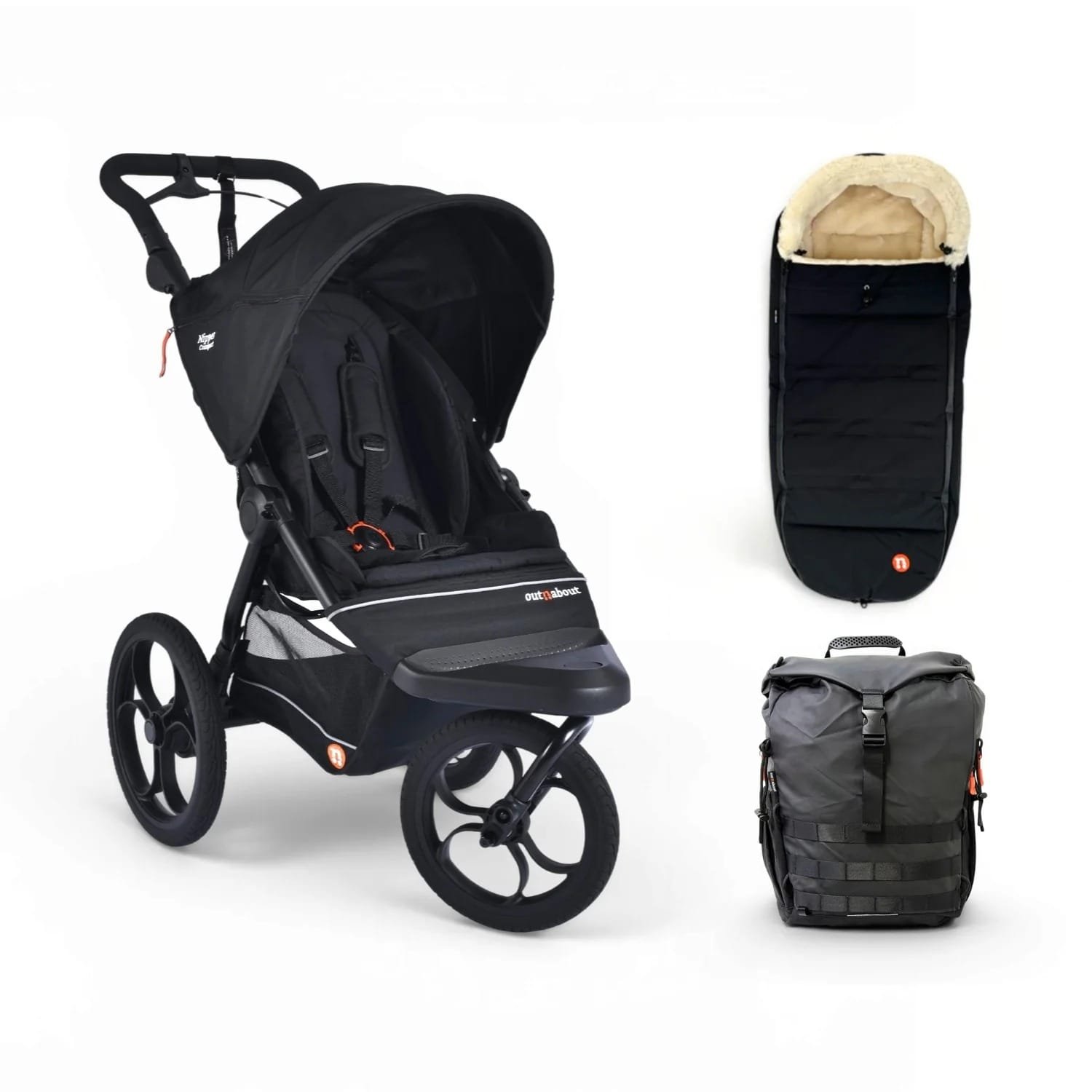 out-n-about-pushchairs-out-n-about-nipper-compact-adventure-bundle-black-5061127870148-out-n-about-nipper-compact-adventure-bundle-black-newborn-to-4-years-1251394459 Out N About Nipper Compact Adventure Bundle - Black - Image 1