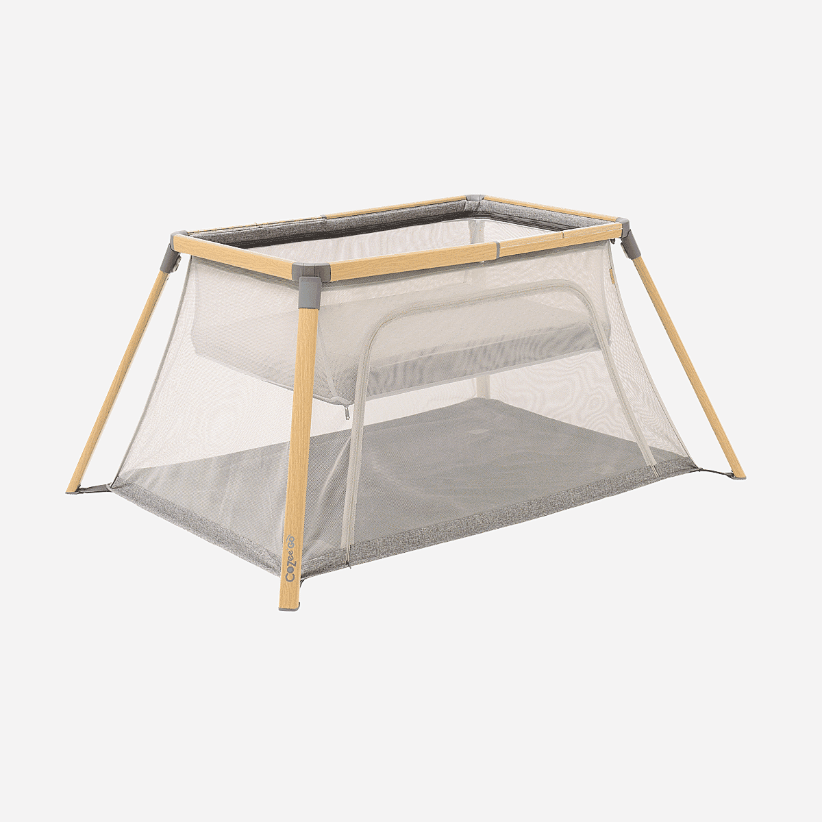 tutti-bambini-bedside-tutti-bambini-cozee-go-3-in-1-bassinet-travel-cot-playpen-oak-charcoal-5060145959309-32886692479112 Tutti Bambini CoZee Go 3-in-1 Bassinet, Travel Cot & Playpen - Oak/Charcoal - Image 1