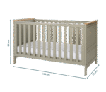 Tutti Bambini Misha Cot Bed - Sage & Golden Oak - Image 10