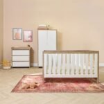 Tutti Bambini Modena 4 Piece Room Set - White/Oak (Free mattress)