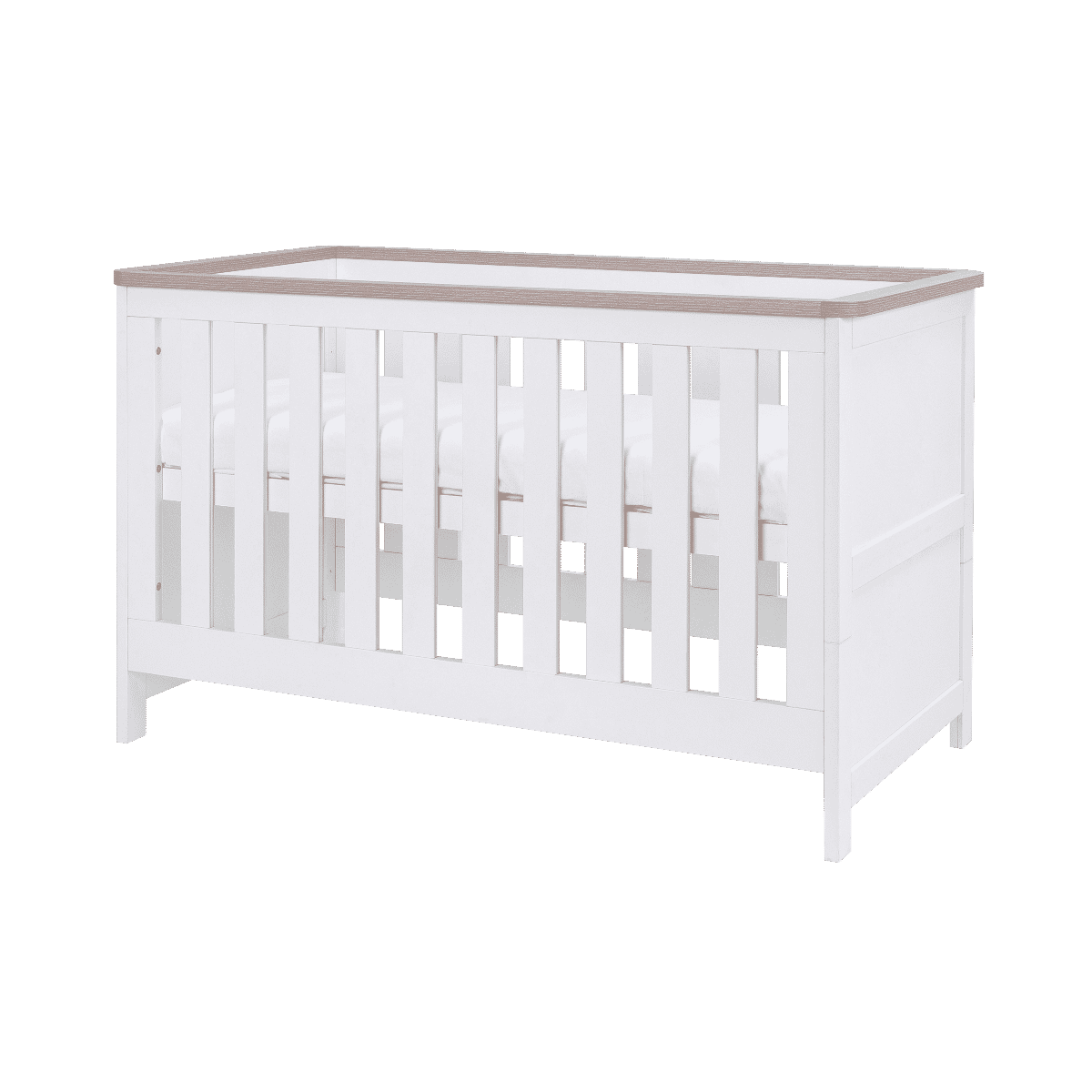 tutti-bambini-nursery-furniture-tutti-bambini-verona-cot-bed-white-oak-27995640430728 Tutti Bambini Verona Cot Bed - White/Oak - Image 1