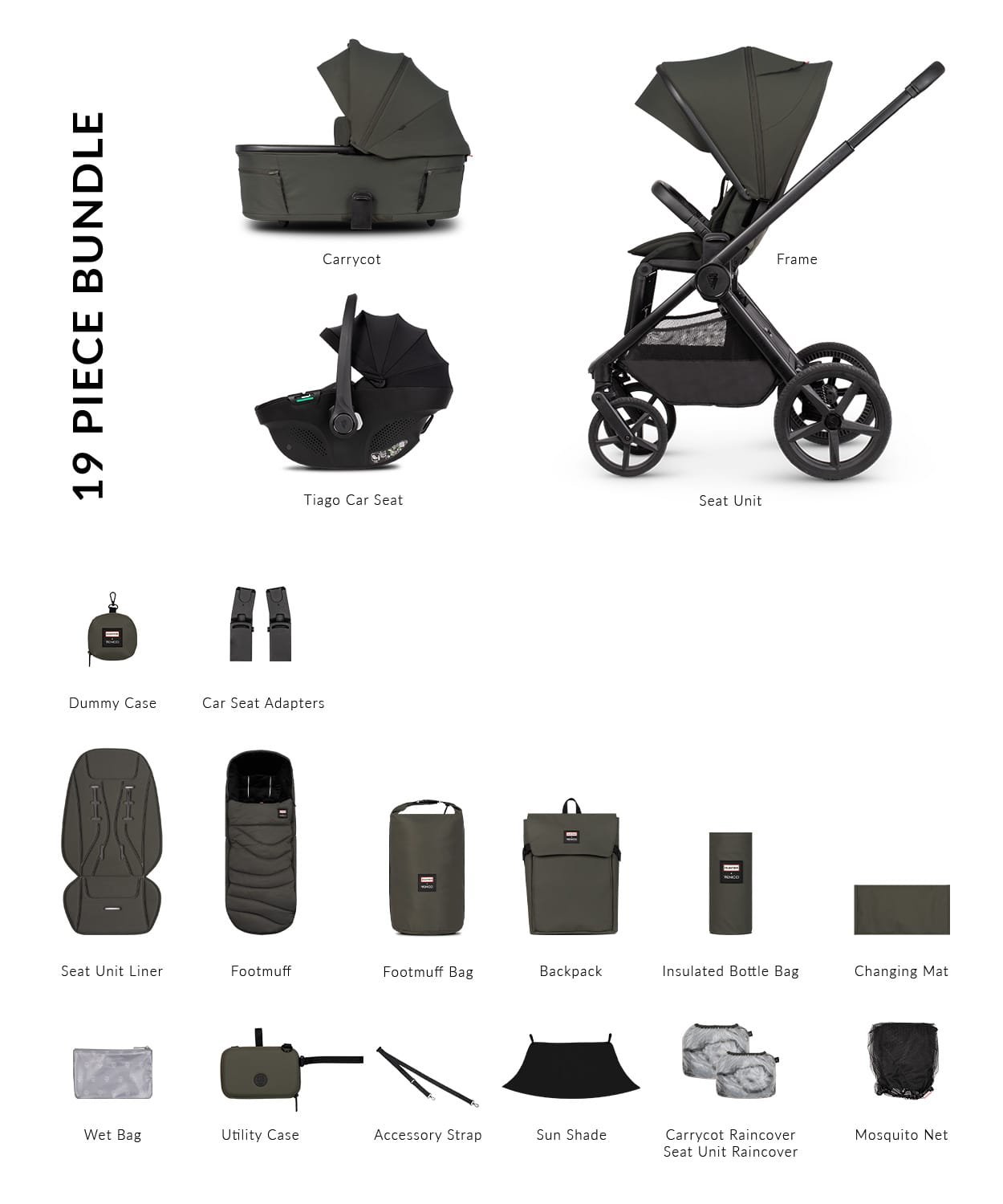 venicci-travel-systems-venicci-x-hunter-upline-3-3in1-travel-system-dark-olive-black-5905261338068-venicci-x-hunter-upline-3-travel-system-3-in-1-dark-olive-black-uk-baby-centre-12450-1 Venicci x Hunter Upline 3, 3in1 Travel System - Dark Olive/Black - Image 1