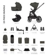 Venicci x Hunter Upline 3, 4in1 Plus Travel System - Dark Olive/Black
